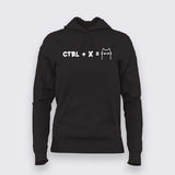 "Ctrl + X = Shortcat" Funny Women's Hoodie for Cat Lovers