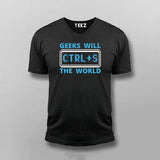 Geeks Will Ctrl+S The World T-Shirt For Men