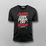 Sleep Code Debug Cry Repeat T-Shirt  For Men – Dev Cycle Essentials
