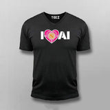 I Love AI Tech Circuit Heart T-Shirt for Men