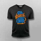 0% Uptime Without Coffee T-Shirt for Men – Funny Dev Fuel