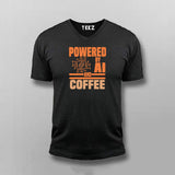 Powered by AI and Coffee Men’s T-Shirt – Funny Tech Coder Tee