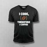 I Code Therefore I Coffee Men’s T-Shirt – Funny Coder Tee