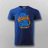 0% Uptime Without Coffee T-Shirt for Men – Funny Dev Fuel