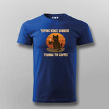 Typing Since Sunrise Cat Coffee T-shirt For Men