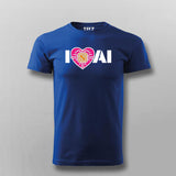 I Love AI Tech Circuit Heart T-Shirt for Men