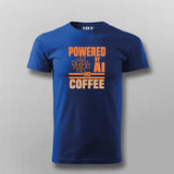 Powered by AI and Coffee Men’s T-Shirt – Funny Tech Coder Tee