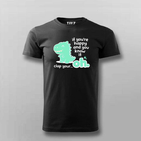 Clap Your… Oh Dino T-shirt For Men – Funny Meme Wear