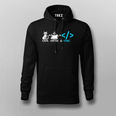 Coffee Cats And Code Hoodies For Men