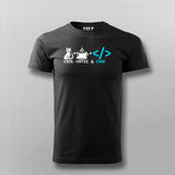 Coffee Cats And Code T-shirt For Men