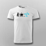 Coffee Cats And Code T-shirt For Men