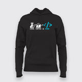 Coffee Cats And Code Hoodies For Women