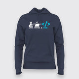 Coffee Cats And Code Hoodies For Women