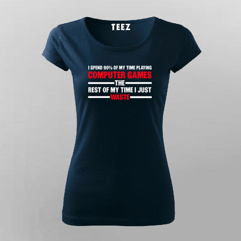 Computer Gaming Red T-Shirt For Women