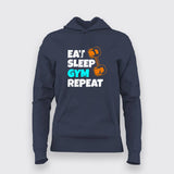 Eat Sleep Gym Repeat T-Shirt For Women