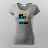 Eat Sleep Gym Repeat T-Shirt For Women