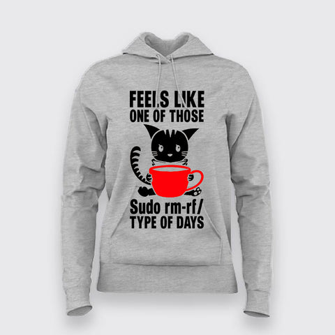 Feels Like One Of Those Sudo rm-rf/ Types Of The Days Funny Programming Hoodies For Women