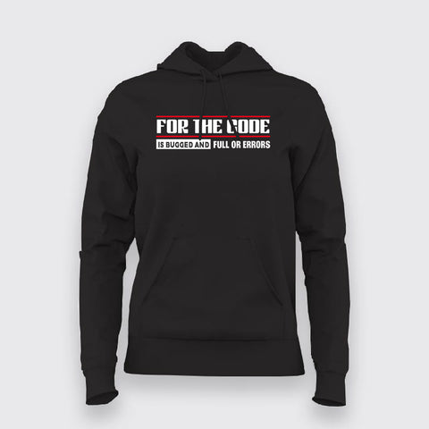 Code Is Bugged Women Hoodie - Fun Developer Wear by Teez