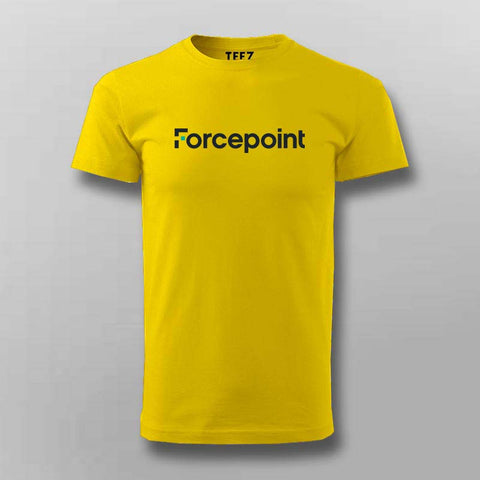 Force point yellow round neck T -shirt For Men