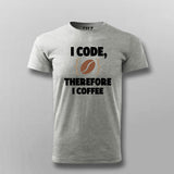 I Code Therefore I Coffee Men’s T-Shirt – Funny Coder Tee