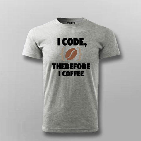 I Code Therefore I Coffee Men’s T-Shirt – Funny Coder Tee