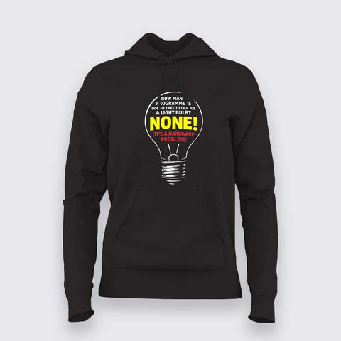 How Many Programmers Light Bulb Hoodie For Women