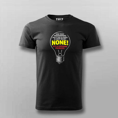 How Many Programmers Light Bulb T-shirt For Men