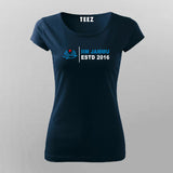 IIM Jammu women's navy round neck T-shirt with 2016 logo