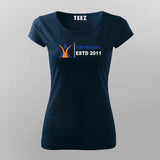4.	Navy blue women Cotton t shirt printed with IIT Trichy logo in center