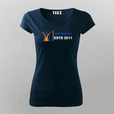 4.	Navy blue women Cotton t shirt printed with IIT Trichy logo in center