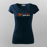 Navy blue women Cotton t shirt printed with IIM Visakhapatnam  logo in center