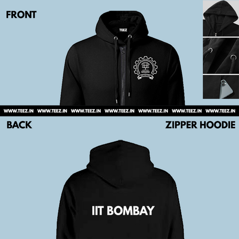 IIT Bombay Cotton & Zipper Hoodies For Men (Prepaid Only)