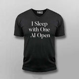 I Sleep With One AI Open Men V Neck T-shirt