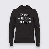 I Sleep With One AI Open Women Hoodie