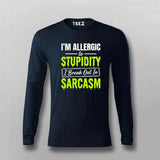 I’m Allergic To Stupidity Sarcasm Quote T-shirt For Men