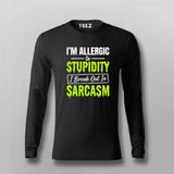 I’m Allergic To Stupidity Sarcasm Quote T-shirt For Men