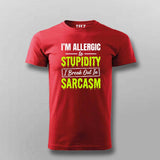 I’m Allergic To Stupidity Sarcasm Quote T-shirt For Men