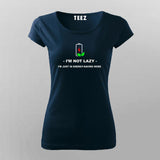 Energy Saving Mode Women Tee - Funny Lazy Wear by Teez