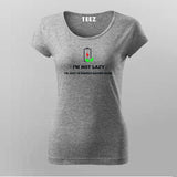 Energy Saving Mode Women Tee - Funny Lazy Wear by Teez