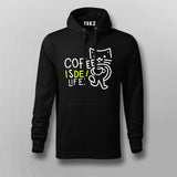 Kawaii Cat Coffee Funny Developer Hoodie - COFFEE IS DEV LIFE