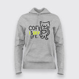 Kawaii Cat Coffee - Funny Developer Life Women's Hoodie