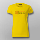 Casual women's yellow t-shirt by Teez with NIT Kurukshetra insignia, comfy campus wear