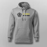 Heather grey men's hoodie by Teez with NIT Rourkela crest, perfect for alumni gatherings.