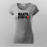 Naatil Evideya Women Tee - Essential Kerala Style by Teez