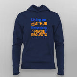 GitHub Merge Requests Hoodie for Women – Coder Sleep Mode