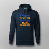 GitHub Merge Requests Hoodie for Men – Coder Sleep Mode