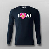 I Love AI Tech Circuit Heart T-Shirt for Men