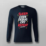 Sleep Code Debug Cry Repeat T-Shirt  For Men – Dev Cycle Essentials