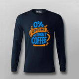 0% Uptime Without Coffee T-Shirt for Men – Funny Dev Fuel