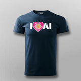 I Love AI Tech Circuit Heart T-Shirt for Men